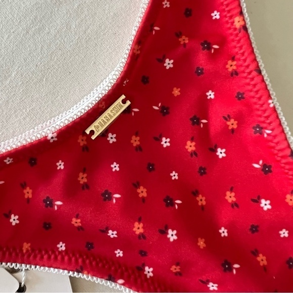 La Hana Swim Emilia Bikini Bottom in Red Floral - Lahana - Picture 13 of 16